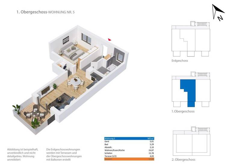 Wohnung zur Miete 770 € 2 Zimmer 57,1 m² frei ab 01.05.2026 Salching 94330