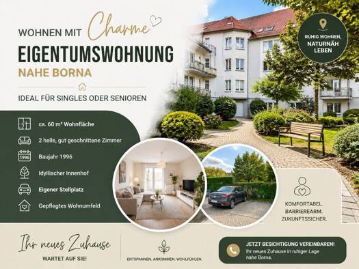 Wohnung zum Kauf 84.900 € 2 Zimmer 60 m² 1. Geschoss Eula Borna 04452