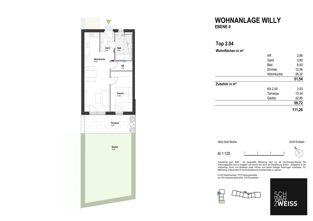 Wohnung zum Kauf 396.000 € 2 Zimmer 51,5 m²<br/>Wohnfläche EG<br/>Geschoss Kufstein 6330