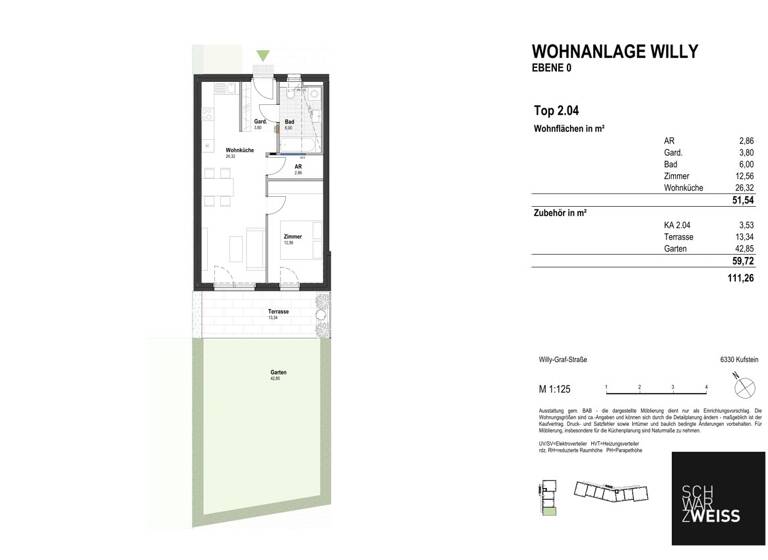 Wohnung zum Kauf - Erstbezug 399.000 € 2 Zimmer 51,5 m² EG Kufstein 6330