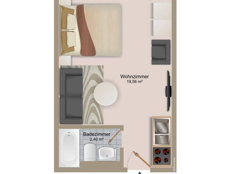 Wohnung zum Kauf provisionsfrei 103.847 € 22 m² 1. Geschoss frei ab 01.04.2026 Labömitzer Straße 3 Benz 17429