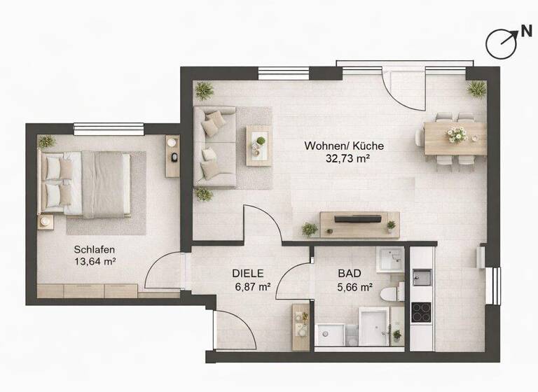 Wohnung zum Kauf 249.000 € 2 Zimmer 58,9 m² 2. Geschoss Normannenstraße 7 D Altglienicke Berlin / Altglienicke 12524