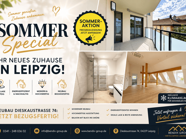 Wohnung zum Kauf - Erstbezug provisionsfrei 630.000 € 3 Zimmer 109,9 m² 5. Geschoss Großzschocher Leipzig 04249