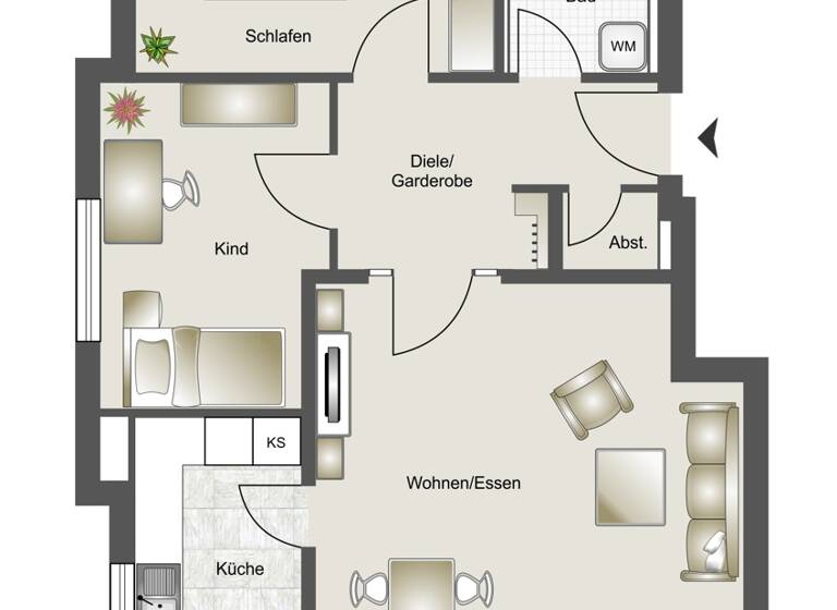 Wohnung zum Kauf 280.000 € 3,5 Zimmer 62,9 m²<br/>Wohnfläche 1.<br/>Geschoss Torkenweiler Ravensburg 88214
