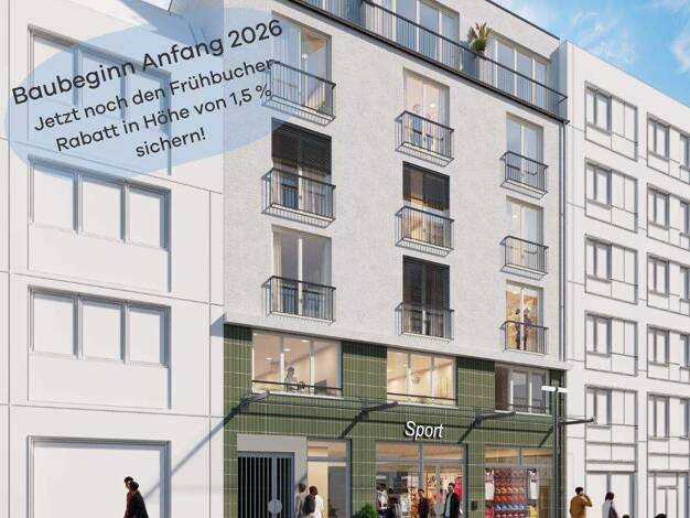 Wohnung zum Kauf - Neubau provisionsfrei 204.900 € 1 Zimmer 30,5 m² 2. Geschoss Großkölnstr. 53-55 Aachen 52062