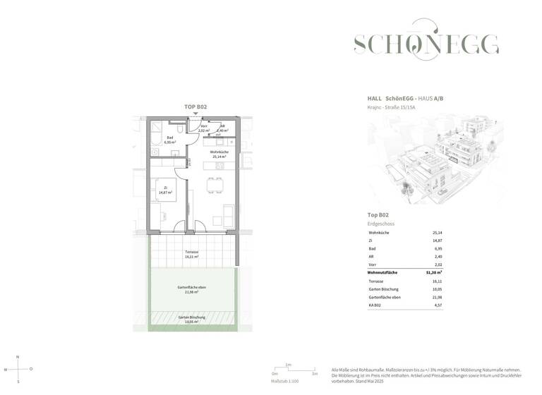Wohnung zum Kauf - Erstbezug 418.650 € 2 Zimmer 51,4 m² EG Hall in Tirol 6060