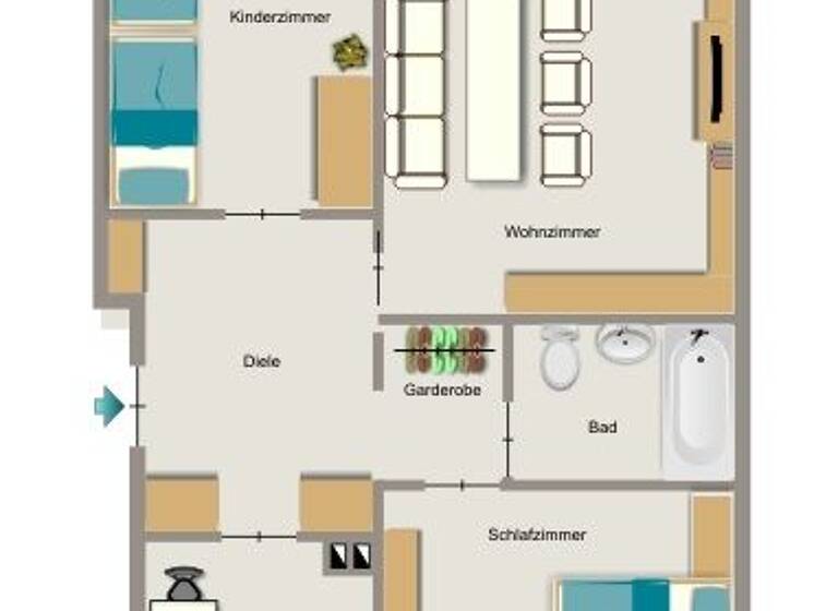 Wohnung zur Miete 561 € 3,5 Zimmer 70,2 m² 2. Geschoss Kaiserstraße 107 Baukau-Ost Herne 44629