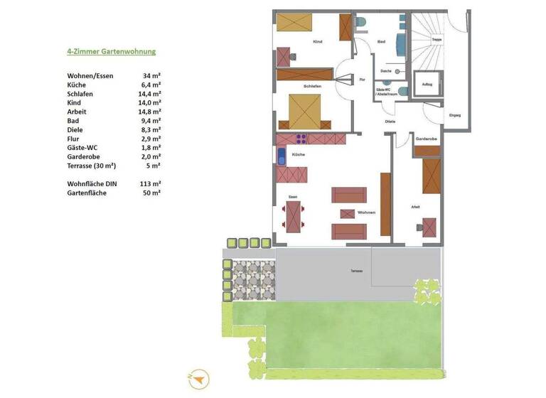 Wohnung zum Kauf provisionsfrei 610.000 € 4 Zimmer 113 m² EG Altdorf 71155