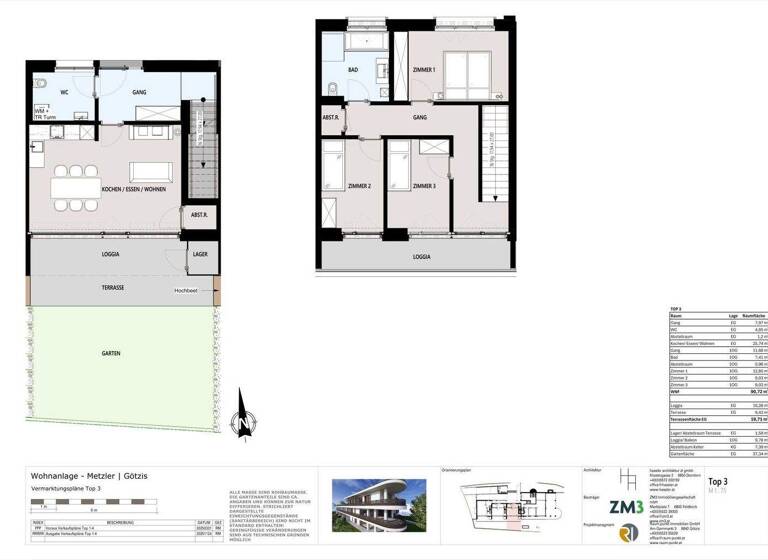 Maisonette zur Miete - Erstbezug 1.628 € 4 Zimmer 90,7 m² EG frei ab 01.04.2026 Feldgasse 6 Götzis 6840