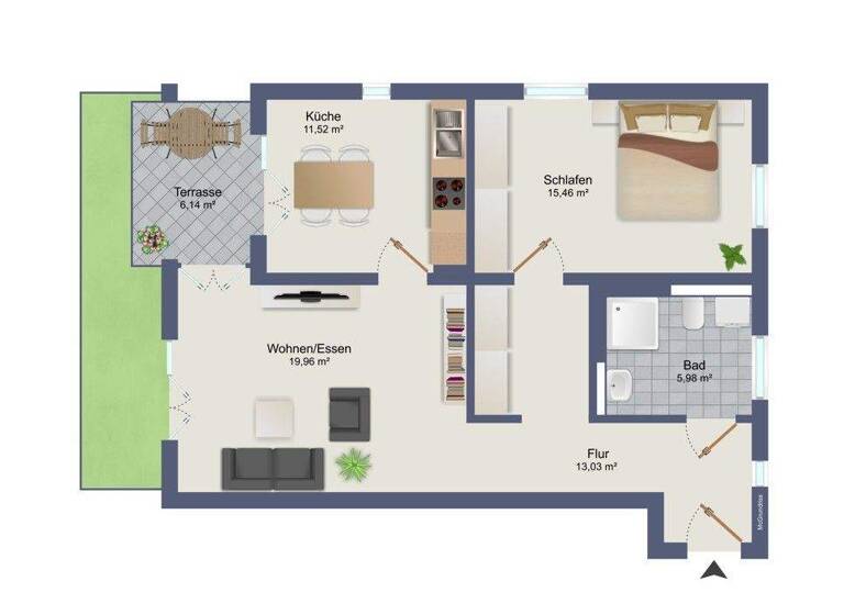 Wohnung zur Miete 840 € 2 Zimmer 69 m² frei ab 01.05.2026 Burglengenfeld 93133