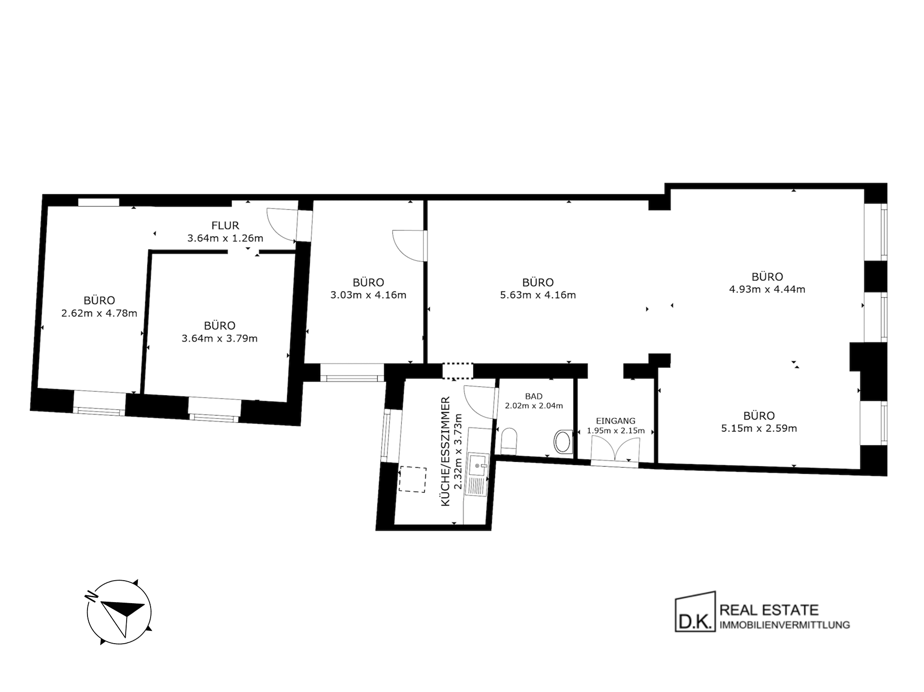 Bürofläche zum Kauf 620.000 € 3 Zimmer 116 m²<br/>Bürofläche Tieckstraße 29 Mitte Berlin 10115