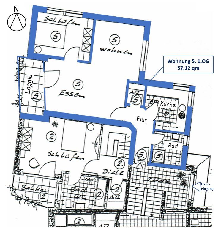 Studio zur Miete 425 € 57,1 m²<br/>Wohnfläche 1.<br/>Geschoss 01.03.2025<br/>Verfügbarkeit Tilkenbreite 3 Lübbecke Lübbecke 32312