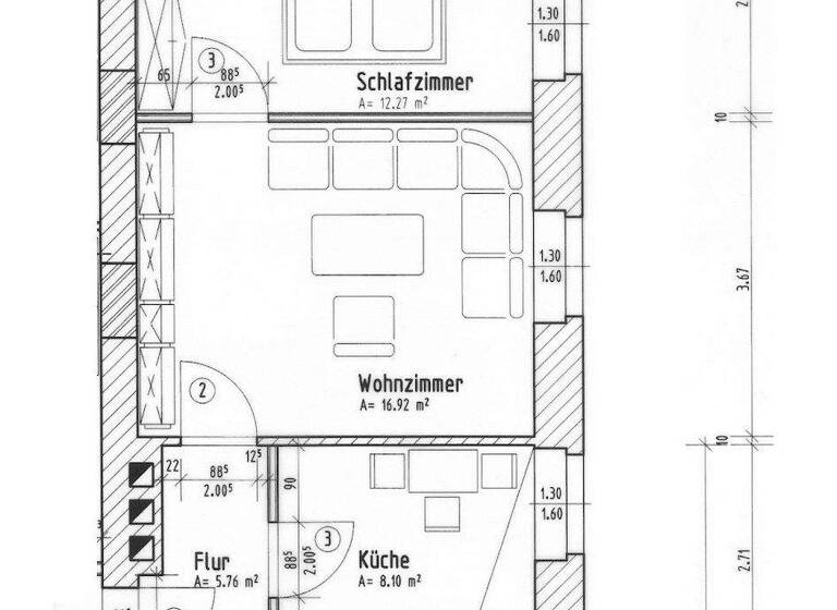 Wohnung zur Miete 280 € 2 Zimmer 54 m² 2. Geschoss Heinrich-Schütz-Straße 138 Yorckgebiet Chemnitz 09130