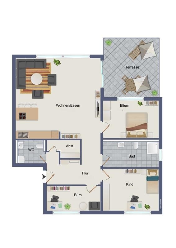 Wohnung zur Miete 1.490 € 4 Zimmer 124,5 m²<br/>Wohnfläche 4.<br/>Geschoss Storcksmährstraße 1 Westerholt Herten 45701