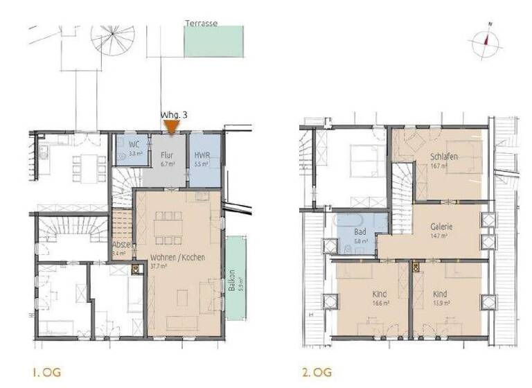 Wohnung zur Miete 2.000 € 4,5 Zimmer 135,6 m² frei ab 01.05.2026 Leutra 5 Leutra Jena 07751