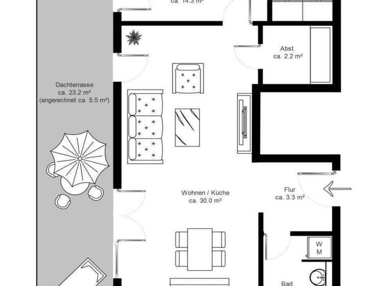Penthouse zur Miete 1.700 € 2 Zimmer 63,7 m² 4. Geschoss frei ab sofort Glasbläserhöfe 12c Bergedorf Hamburg 21035