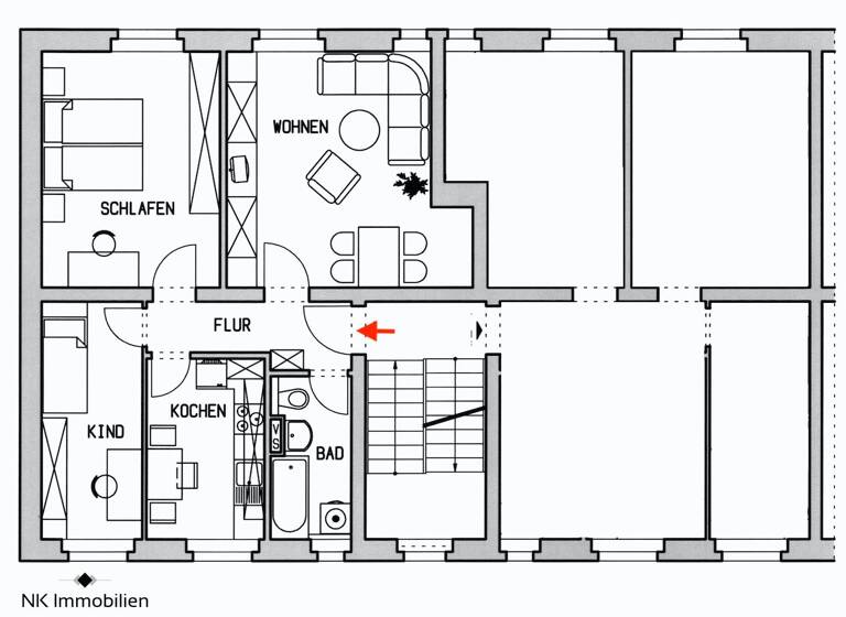 Wohnung zum Kauf 164.000 € 3 Zimmer 64 m² 1. Geschoss Kriemhildstr. 13 Lößnig Leipzig 04279