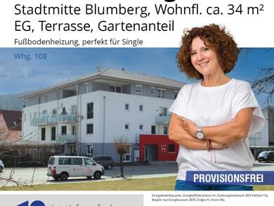Terrassenwohnung zum Kauf provisionsfrei 129.200 € 1 Zimmer 34 m² EG frei ab sofort Hauptstr. 71 Blumberg Blumberg 78176