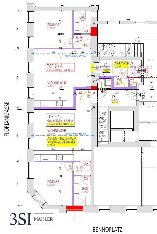 Wohnung zum Kauf 500.000 € 4 Zimmer 106 m²<br/>Wohnfläche EG<br/>Geschoss Bennoplatz 1A Wien 1080