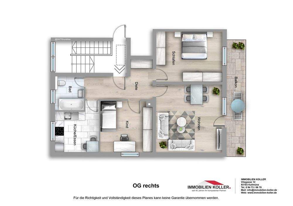 Immobilie in Kallmünz - vermietete 3 1/2-Zi/Kü/Bad-ETW mit Balkon und Gartenanteil - Bild 1