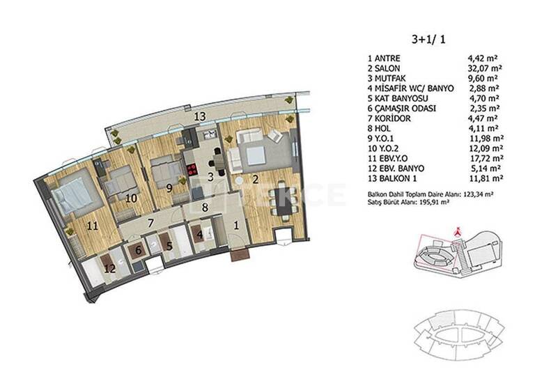 Wohnung zum Kauf 712.000 € 4 Zimmer 154 m² EG Istanbul 34490