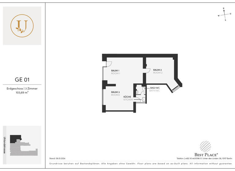 Sonstiges zum Kauf provisionsfrei 450.000 € 4 Zimmer 103,7 m² Uhlandstraße 136 Wilmersdorf Berlin 10717