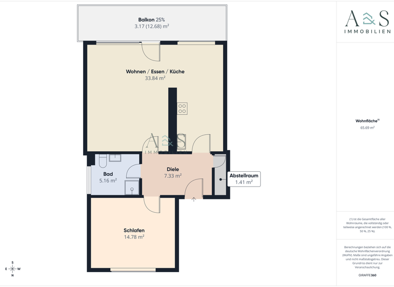 Wohnung zum Kauf 148.500 € 2 Zimmer 66 m² Innenstadt Bielefeld 33615