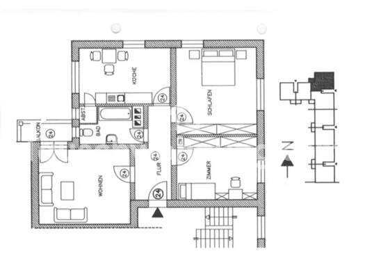 Wohnung zur Miete Tauschwohnung 860 € 3,5 Zimmer 85 m² 1. Geschoss Wiehre Freiburg im Breisgau 79102
