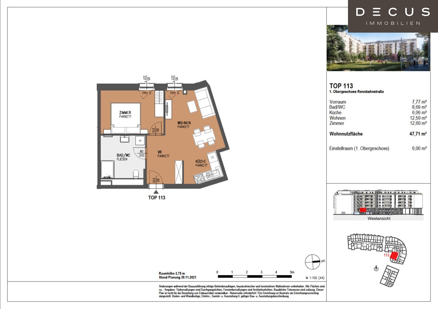 Wohnung zur Miete 580 € 2 Zimmer 47,7 m²<br/>Wohnfläche 1.<br/>Geschoss St. Pölten St. Pölten 3100