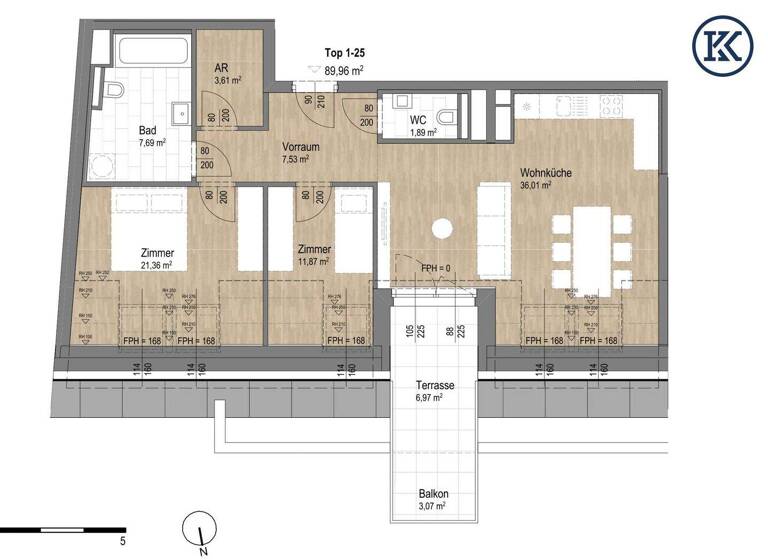 Wohnung zum Kauf 499.000 € 3 Zimmer 88,5 m² Finsterergasse 22/1/25 Wien, Donaustadt 1220