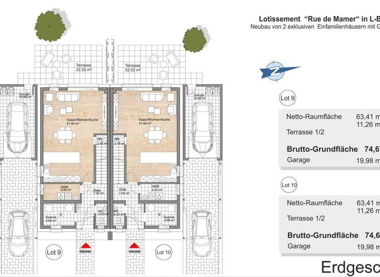 Haus zum Kauf - Erstbezug provisionsfrei 1.949.000 € 5 Zimmer 194 m² 397 m² Grundstück Bertrange 8041