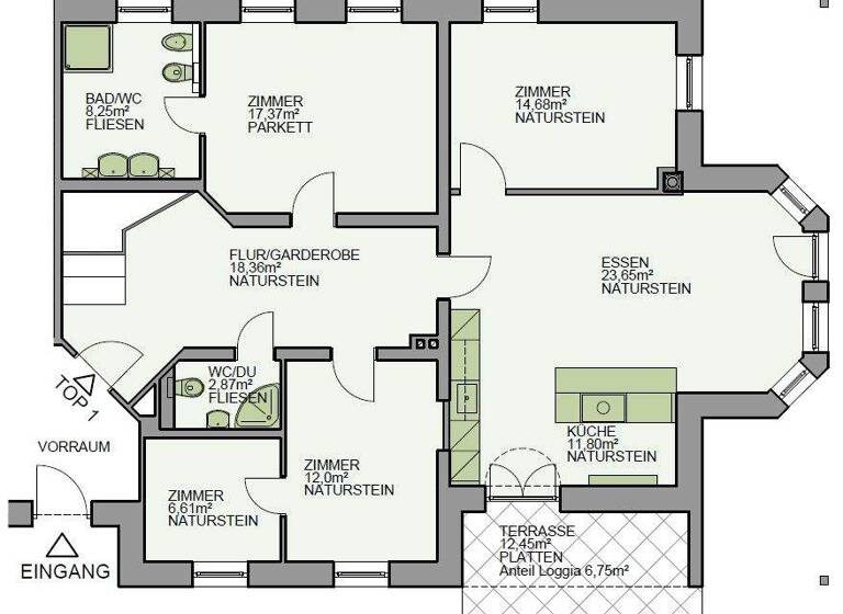 Wohnung zur Miete 1.740 € 4 Zimmer 122,3 m² EG Saming 9 Freinberg 4787