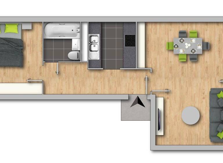 Wohnung zur Miete 449 € 2 Zimmer 58,8 m² 2. Geschoss frei ab sofort Am Schleierborn 7 Eisenach 99817