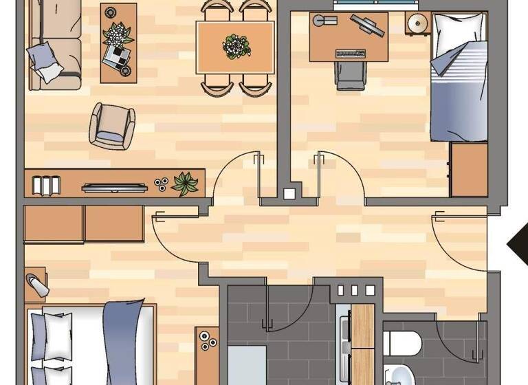 Wohnung zur Miete 431 € 3 Zimmer 65,8 m² 2. Geschoss Weidenstraße 31 Aldenburg Wilhelmshaven 26389