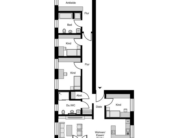 Penthouse zur Miete 2.100 € 5 Zimmer 183 m²<br/>Wohnfläche 3.<br/>Geschoss ab sofort<br/>Verfügbarkeit Langendreer Bochum / Langendreer 44892