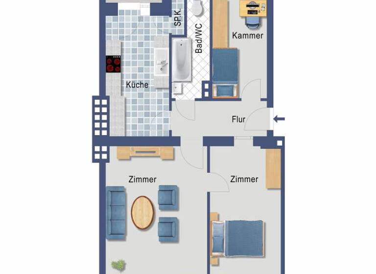 Wohnung zum Kauf provisionsfrei 202.900 € 2,5 Zimmer 67,5 m² EG Veitstraße 45 Tegel Berlin 13507