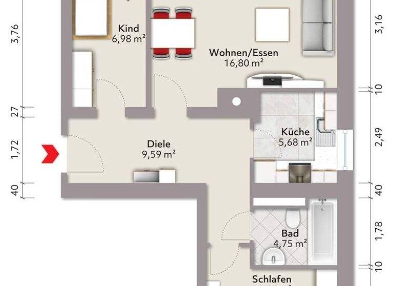 Wohnung zum Kauf 140.000 € 3 Zimmer 52,7 m² Pieschen-Nord/Trachenberge Dresden 01129
