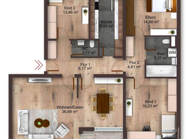 Wohnung zum Kauf 159.000 € 4 Zimmer 119 m² 1. Geschoss Neuhof Hildesheim 31139
