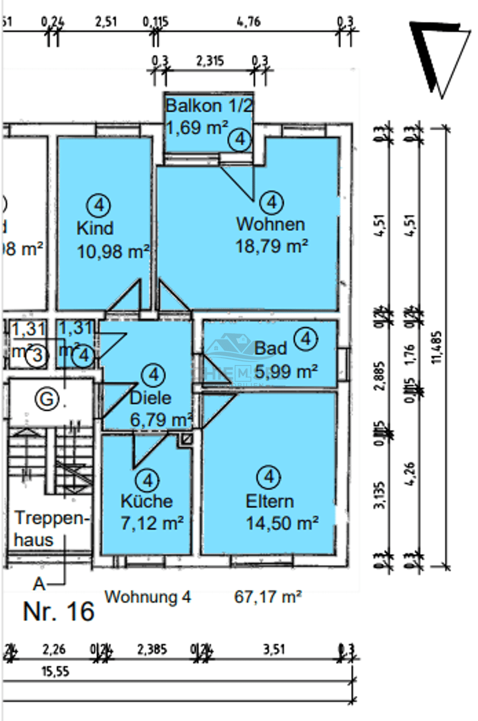 Wohnung zum Kauf 185.000 € 3 Zimmer 67 m²<br/>Wohnfläche 1.<br/>Geschoss Breslauer Straße 16 Traunreut Traunreut 83301