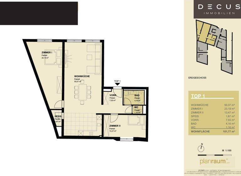 Wohnung zum Kauf - Erstbezug 643.375 € 3 Zimmer 101,8 m² EG Wien 1230
