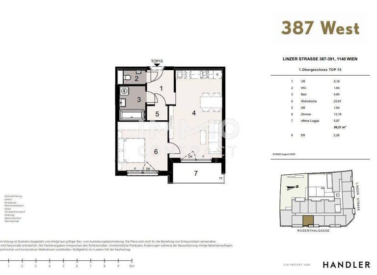 Wohnung zum Kauf - Erstbezug 306.100 € 2 Zimmer 56,2 m² 1. Geschoss Wien 1140