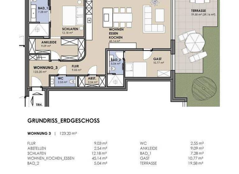 Wohnung zur Miete - Erstbezug 1.650 € 3,5 Zimmer 123,2 m² EG Elsen Paderborn / Elsen 33106