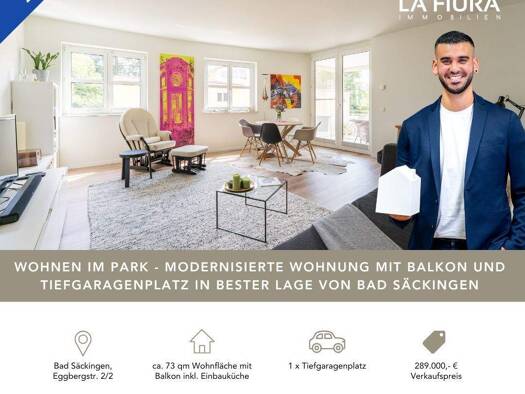 Wohnung zum Kauf 289.000 € 2 Zimmer 72,8 m² 2. Geschoss frei ab 01.01.2026 Eggbergstraße 2/2 Bad Säckingen 79713