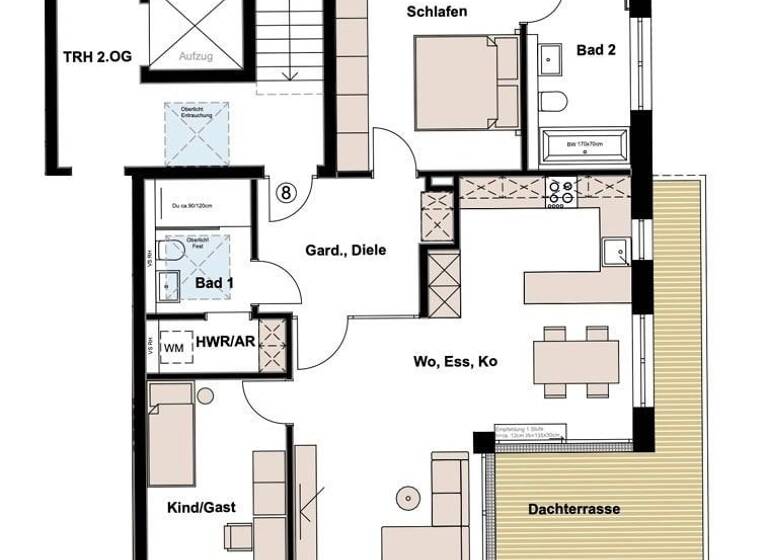 Penthouse zum Kauf provisionsfrei 565.000 € 3 Zimmer 85,4 m²<br/>Wohnfläche 2.<br/>Geschoss Ronhof Fürth 90765