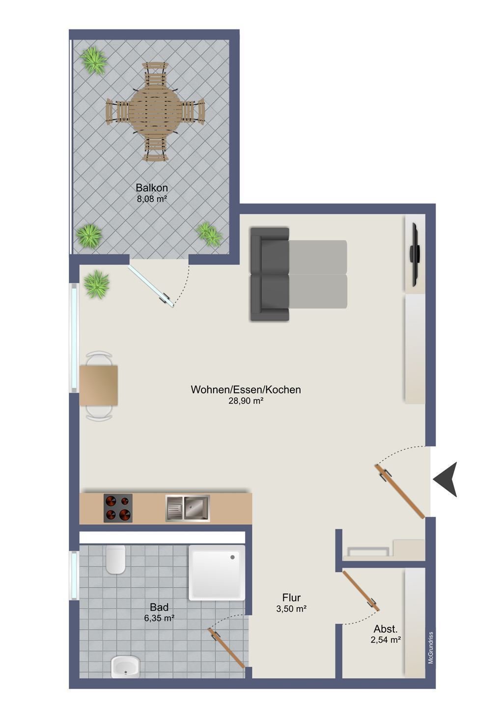 Wohnung zum Kauf provisionsfrei als Kapitalanlage geeignet 284.000 € 2 Zimmer 50 m²<br/>Wohnfläche Seilersbahn 20 Kernstadt - Nordost Bruchsal 76646