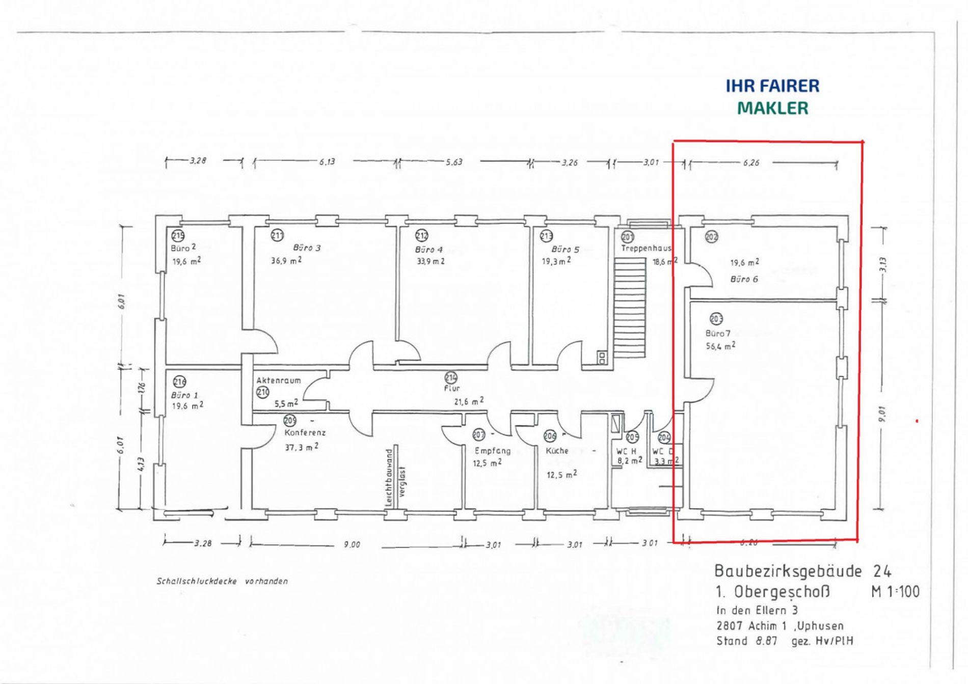 Bürofläche zur Miete 494 € 76 m²<br/>Bürofläche Uphusen Achim 28832