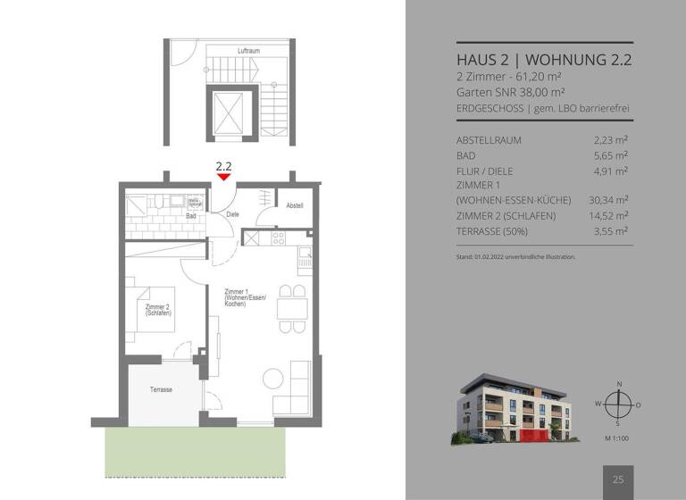 Terrassenwohnung zum Kauf provisionsfrei 300.000 € 2 Zimmer 61,2 m² EG Rotbuchenstraße 4-6 Wimberg Calw 75365