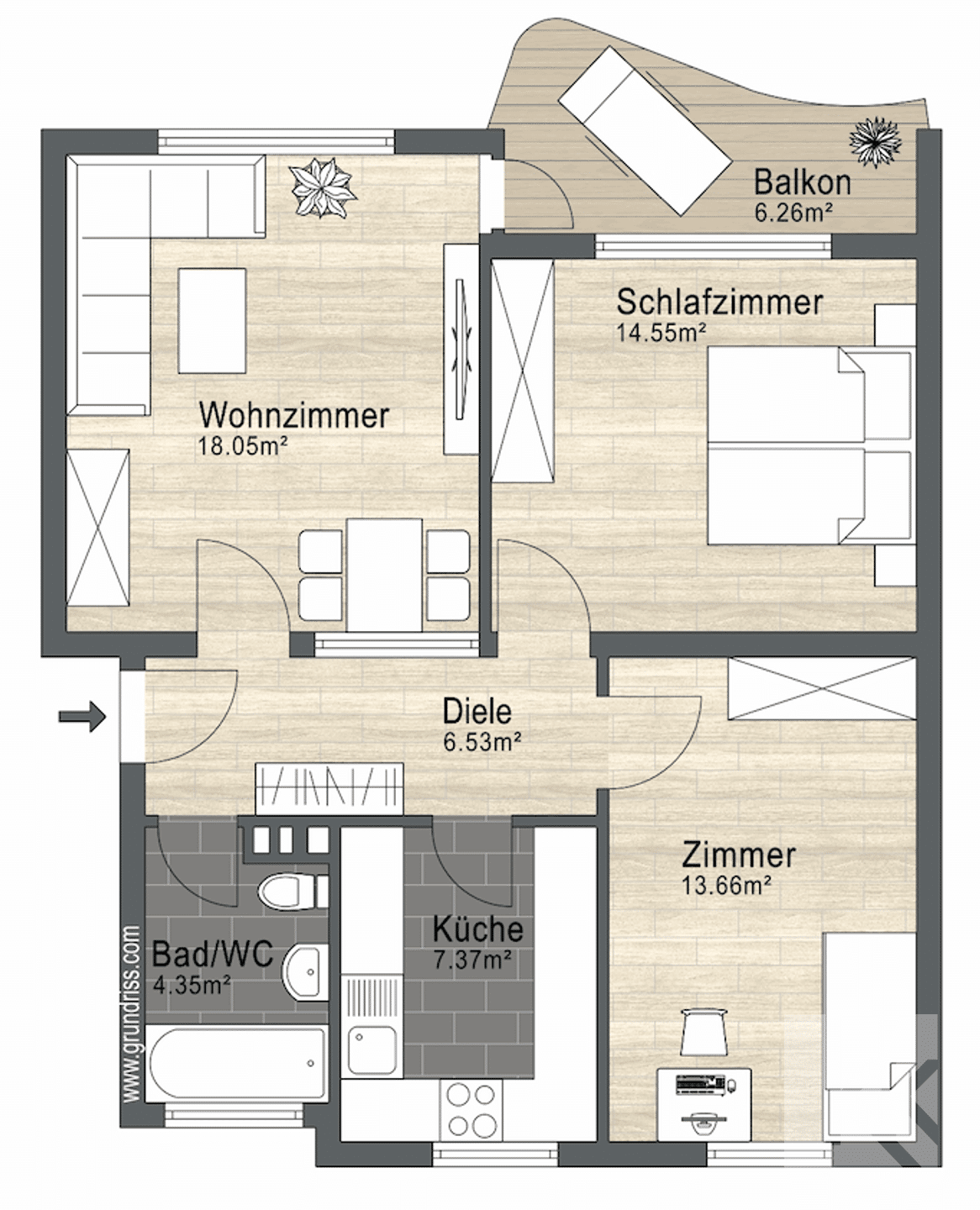 Wohnung zum Kauf 60.000 € 3 Zimmer 68 m²<br/>Wohnfläche Wohltberg Wolfsburg 38440