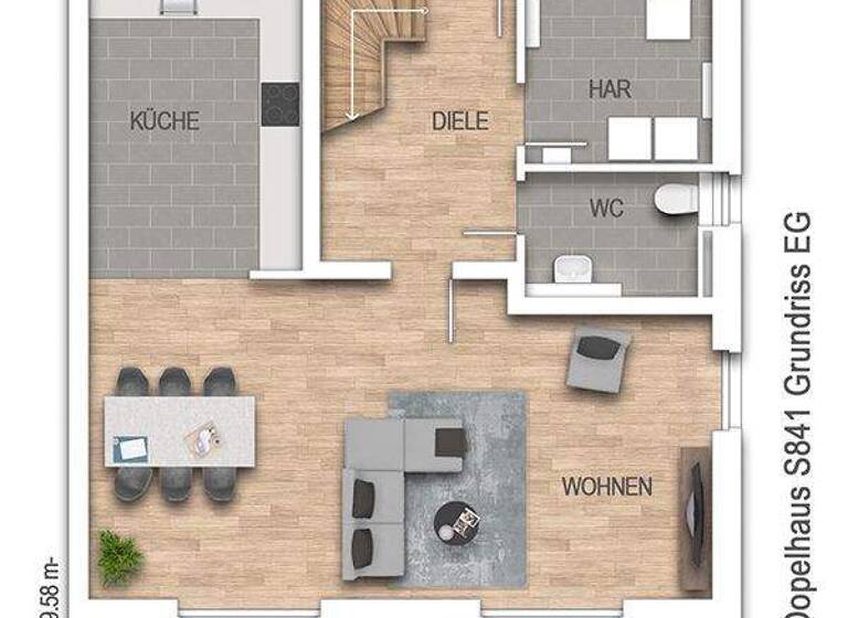 Doppelhaushälfte zum Kauf provisionsfrei 393.800 € 4 Zimmer 141 m² 525 m² Grundstück Wittorf 21357