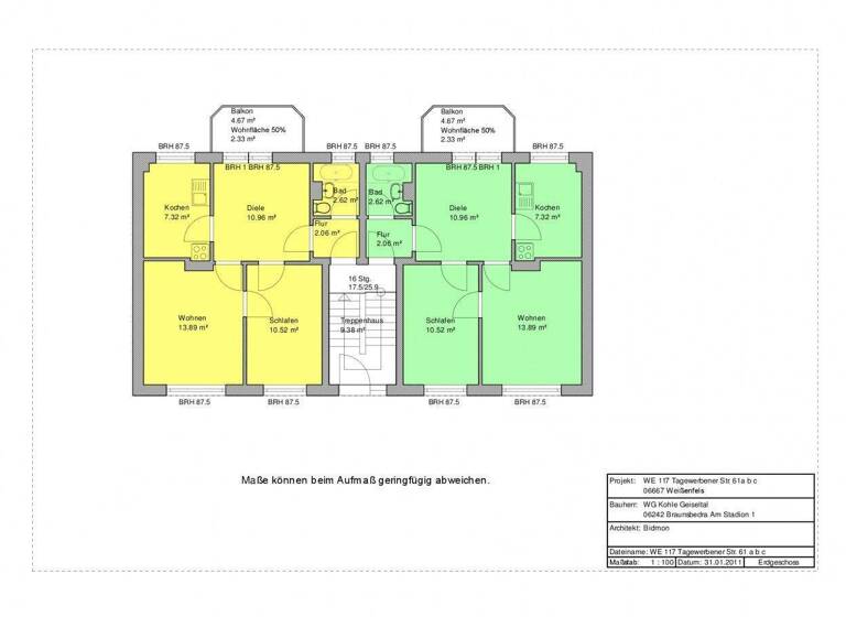 Wohnung zur Miete 331 € 3 Zimmer 50,9 m² 2. Geschoss Tagewerbener Str. 61a Weißenfels 06667